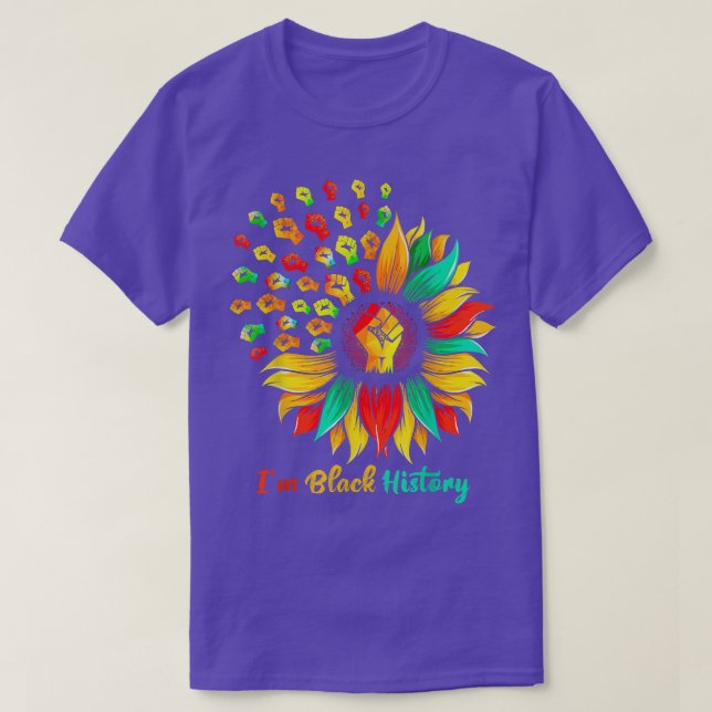 Im Black History Sunflower Fist African American M T-Shirt (Design Front)