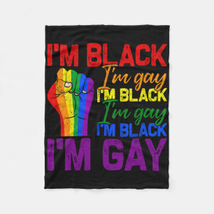 I'm Black I'm Gay Power Fist Lgbtq Pride Black His Fleece Blanket
