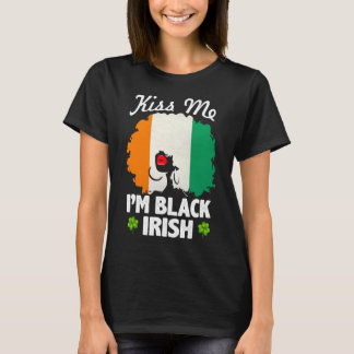 I'm Black Irish St Patrick's Day, African Woman T-Shirt