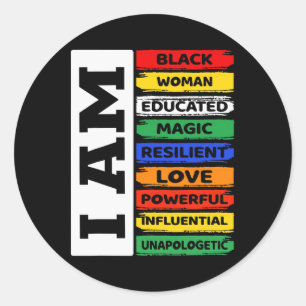 I'm Black Woman - African American Women Pride Jun Classic Round Sticker