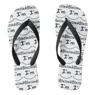 I'm Blessed Biblical Smile W/B All-Over Unisex Thongs