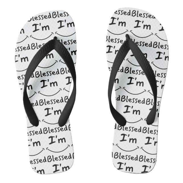 I'm Blessed Biblical Smile W/B All-Over Unisex Thongs (Footbed)