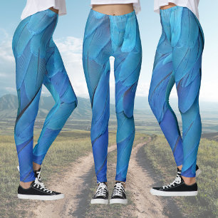 I'm blue - parrot feathers close up leggings