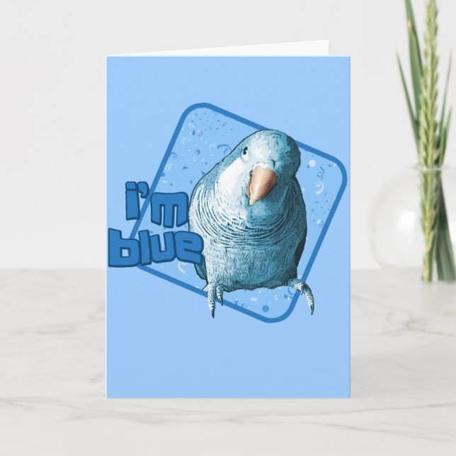 I'm Blue Quaker Parakeet Card (Front)