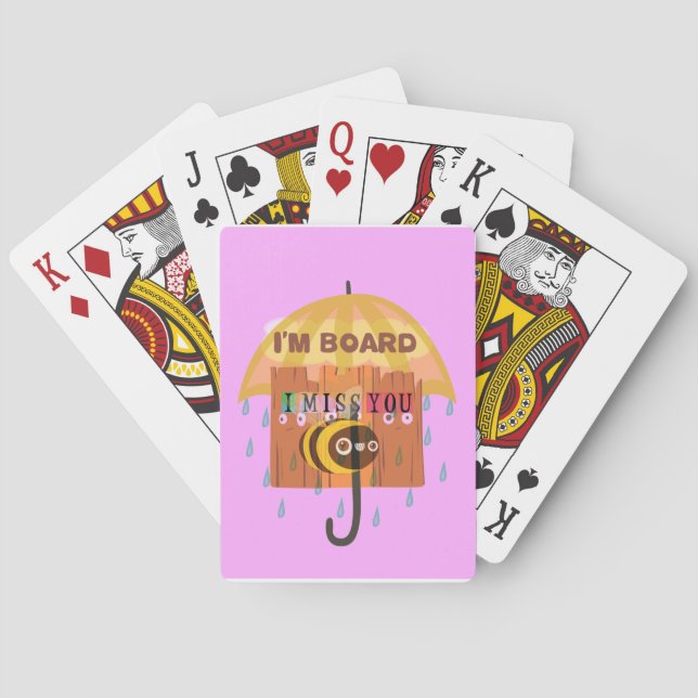 "I'm Board – I Miss You: A Playful & Puny Greeting Playing Cards (Back)