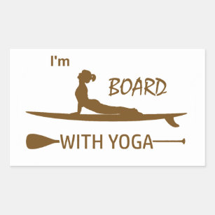 I'm Board With Yoga Rectangular Sticker