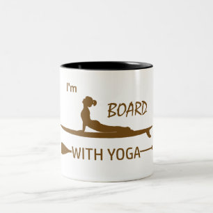 I'm Board With Yoga Two-Tone Coffee Mug