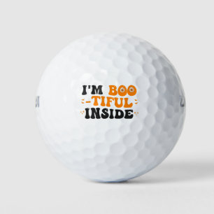 I'm boo-tiful Inside Funny Spooky Groovy Halloween Golf Balls