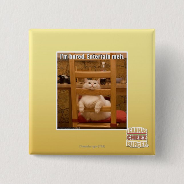 I'm bored. 15 cm square badge (Front)