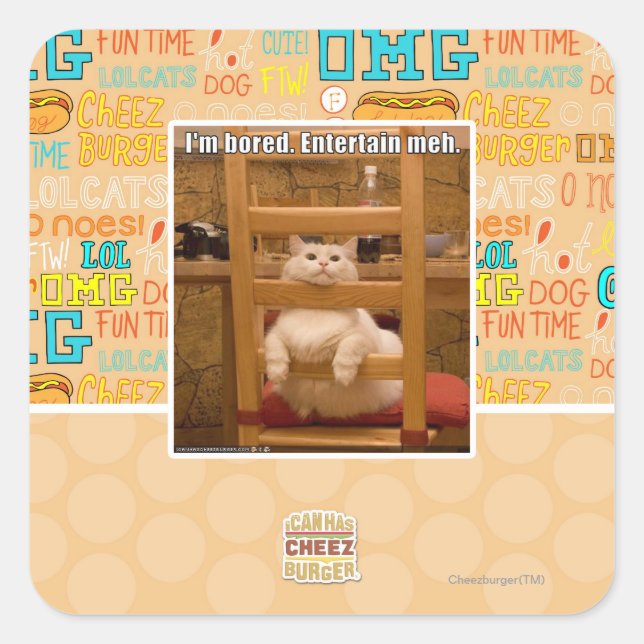 I'm bored. square sticker (Front)