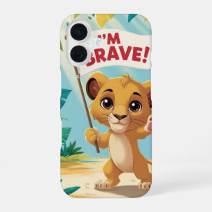 "I'm Brave!" with a Cute Puppy iPhone 16 Case