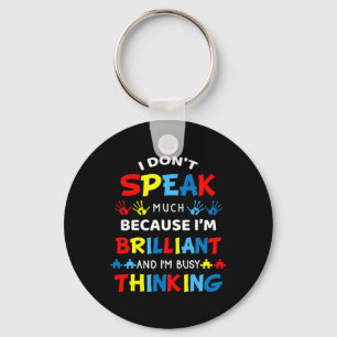 I'm Brilliant And I'm Busy Thinking Autism Puzzles Key Ring