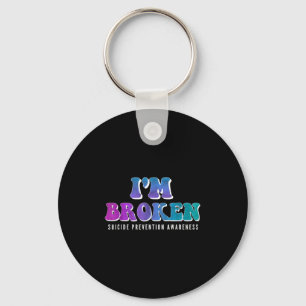 Im Broken Teal & Purple Ribbon Suicide Prevent Key Ring
