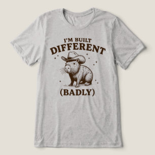 Im Built Different Badly Cowboy Capybara Tri-Blend Shirt