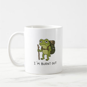 I'm Burnt Out Funny Frog Hiking Design Coffee Mug