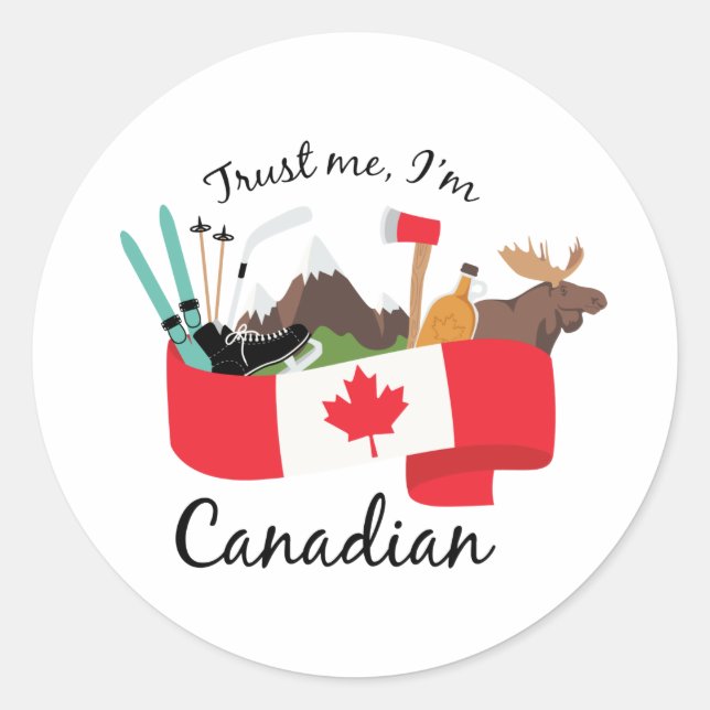 I'm Canadian Classic Round Sticker (Front)