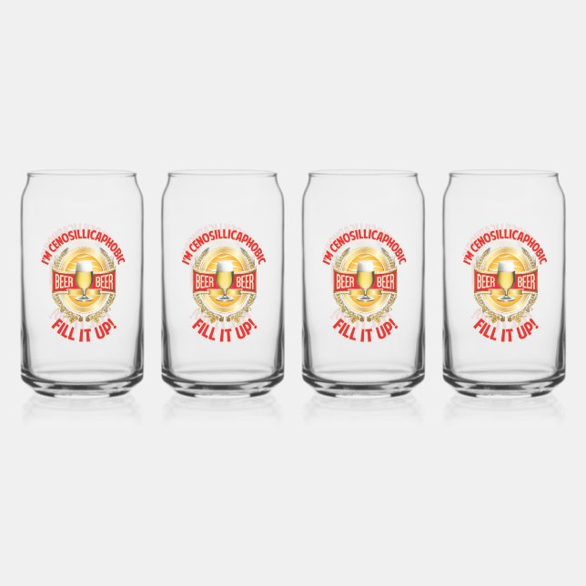 I'm Cenosillicaphobic Set Of Four Can Glasses (Front)