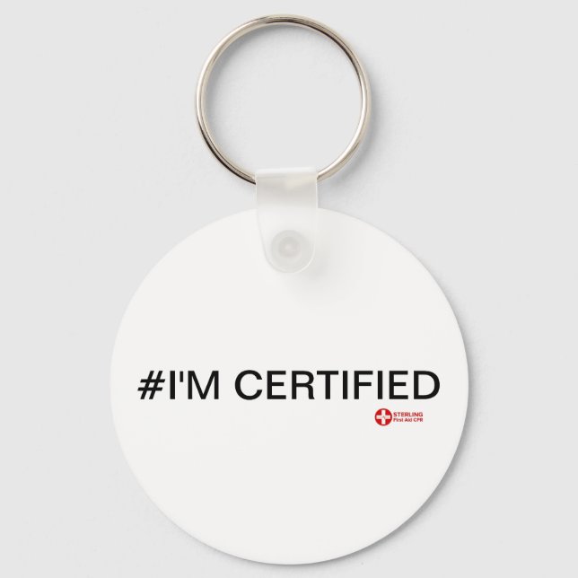 #I'M CERTIFIED button Key Ring (Front)