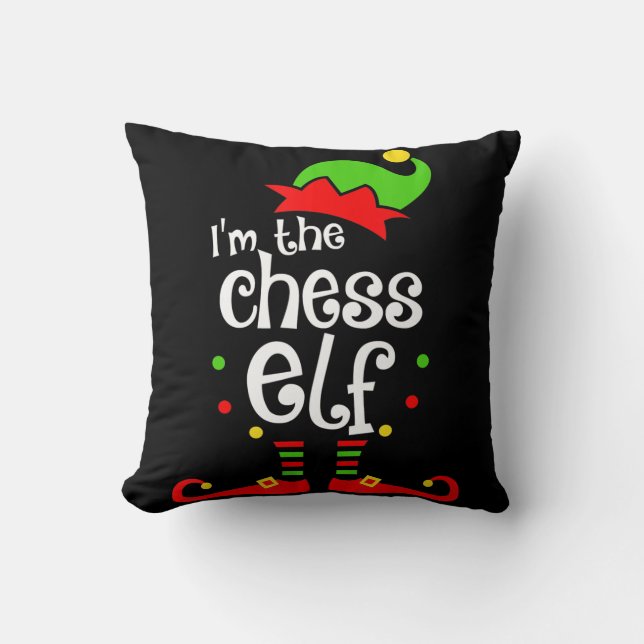 im  chess elf xmas family friend christmas gift cushion (Front)