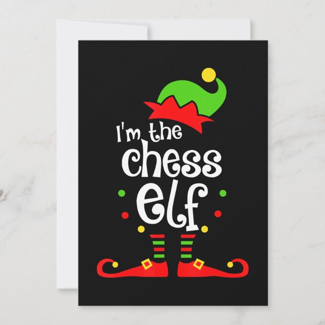 im  chess elf xmas family friend christmas gift holiday card (Front)