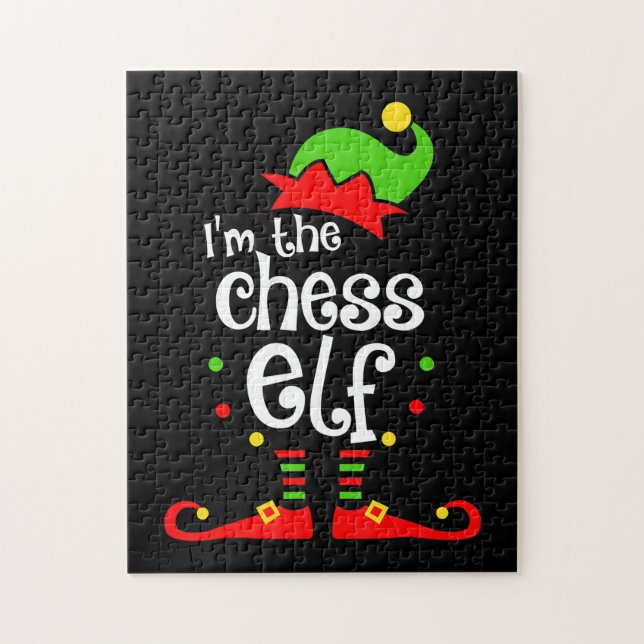 im  chess elf xmas family friend christmas gift jigsaw puzzle (Vertical)