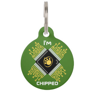I'm chipped pet id tag