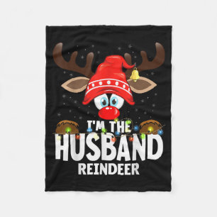 I'm Christmas Matching Husband Reindeer Fleece Blanket