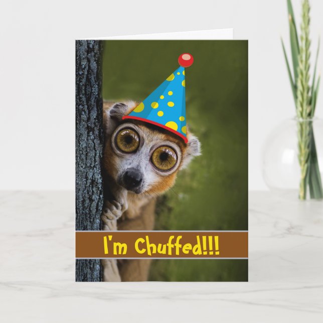I'm Chuffed Funny Birthday with Lemur on Tree Card (Front)