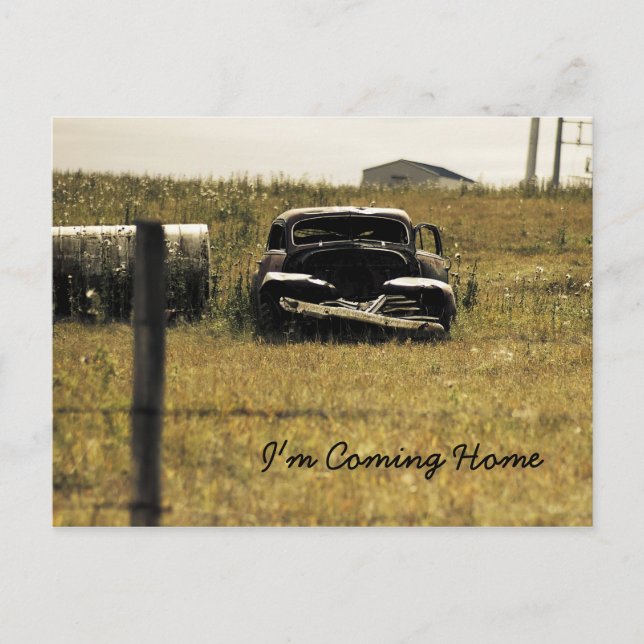 I'm Coming Home, rustic rural hip Postcard (Front)