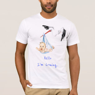 I'm Coming..  Stork Carrying Baby Funny - Add Text T-Shirt