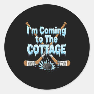 Im Coming To The Cottage Hockey Drip Romance Coupl Classic Round Sticker