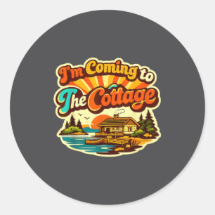 I'm Coming To The Cottage Romance Hockey Coupl  Classic Round Sticker