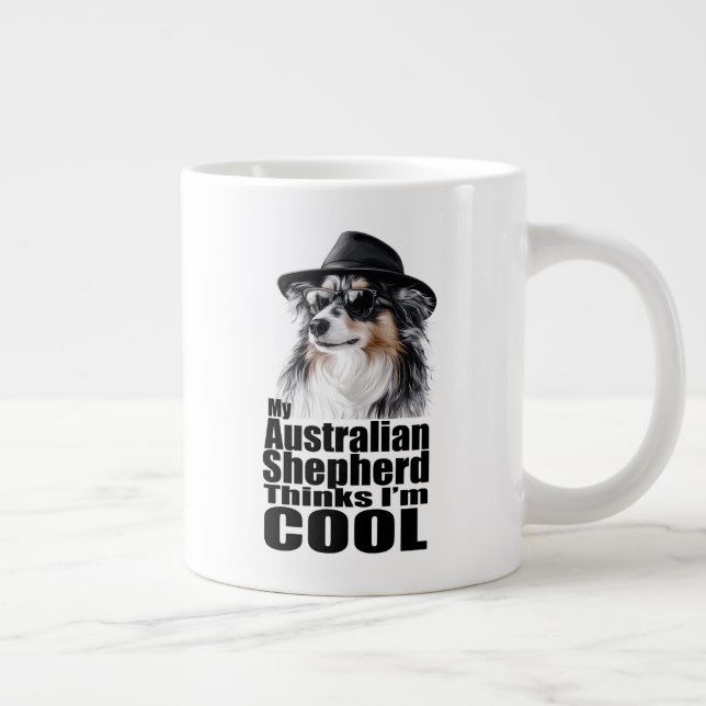 I'm Cool Australian Shepherd Large Coffee Mug (Right)