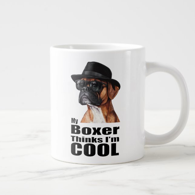 I'm Cool Boxer Dog Large Coffee Mug (Right)