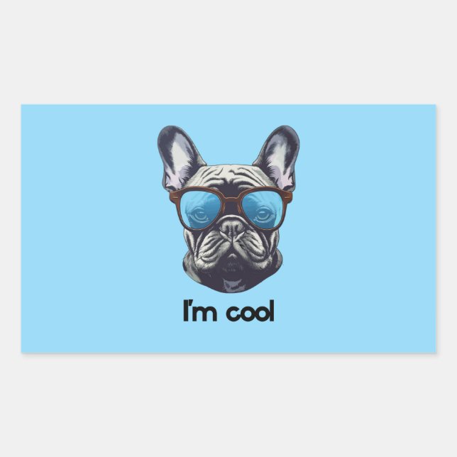 I'm Cool Dog Rectangular Sticker (Front)