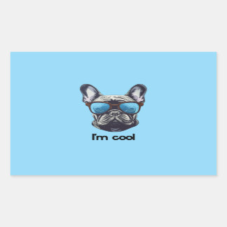 I'm Cool Dog Rectangular Sticker