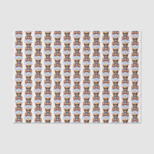 I'm Cool Teddy Bear with Blue Bow Customisable Tissue Paper