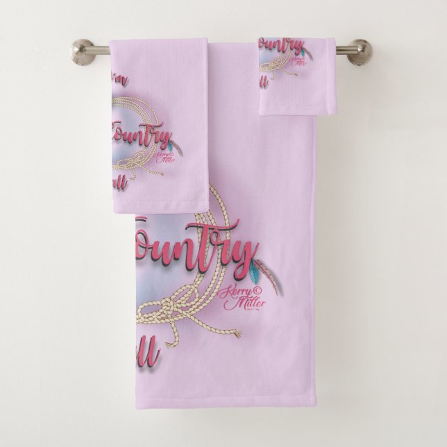 I'm Country Y'all, Cowgirl Bath Towel Set (Insitu)