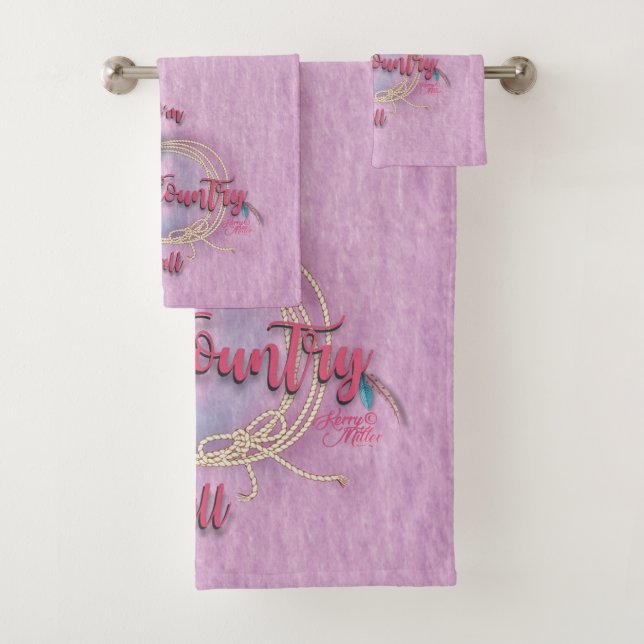 I'm Country Y'all, Cowgirl Bath Towel Set (Insitu)