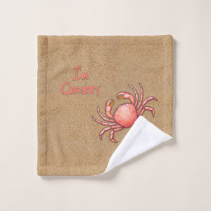 I'm Crabby Crustacean in the Sand Snowcrab Wash Cloth