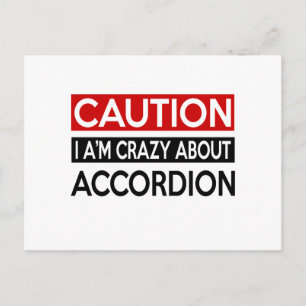 I'M CRAZY ABOUT ACCORDION POSTCARD