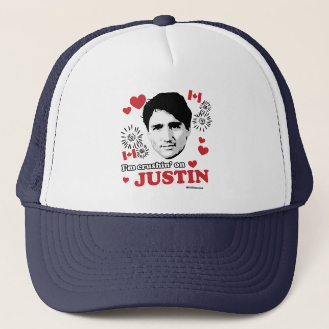 I'm crushin on Justin -.png Trucker Hat (Front)