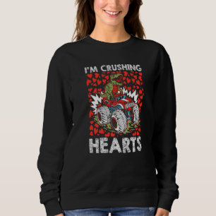 Im Crushing Heart Valentines Day Rex Dinosaur Ridi Sweatshirt