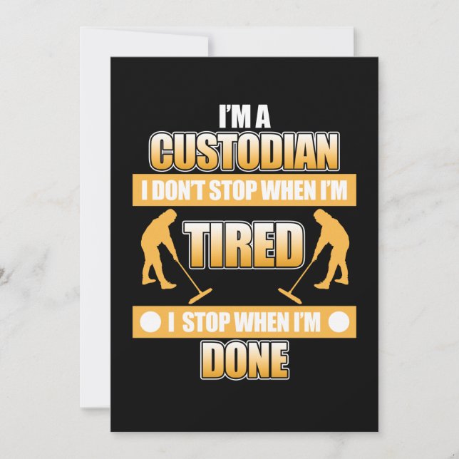 I'm Custodian School Caretaker Janitor Appreciatio Thank You Card (Front)