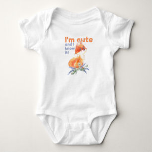 Im Cute and I know It - Baby Fox Baby Bodysuit