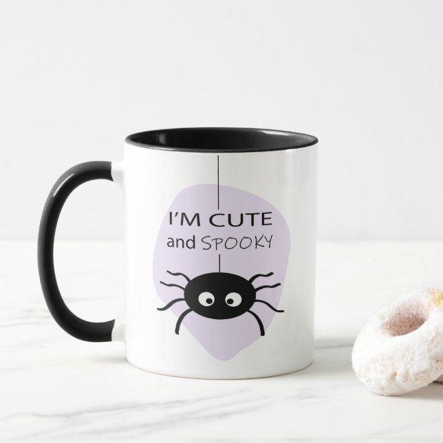 I'm Cute and Spooky l Spider Halloween Theme Mug (With Donut)