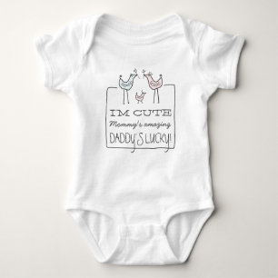 I'm Cute, Daddy's Lucky Funny Baby T-Shirt Baby Bodysuit