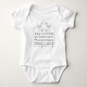 I'm Cute, Daddy's Lucky Funny Baby T-Shirt Baby Bodysuit