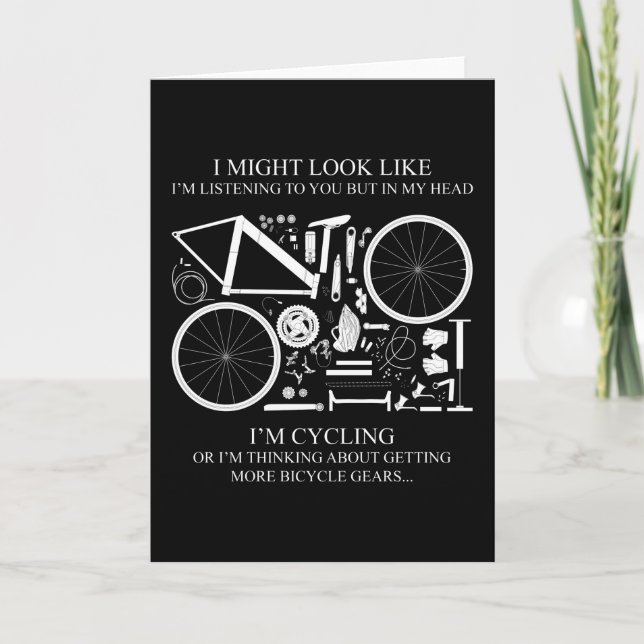 I'm Cycling Or I'm Thinking Gifts For Bike Lovers Card (Front)