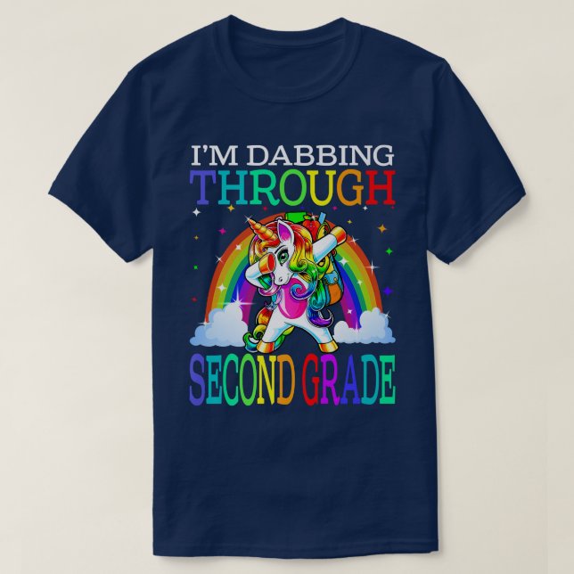 I'm Dabbing Through Second Grade Back To School Un T-Shirt (Design Front)